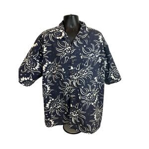 High Sierra Men’s Navy Blue Hawaiian Shirt, XXL, 100% Cotton